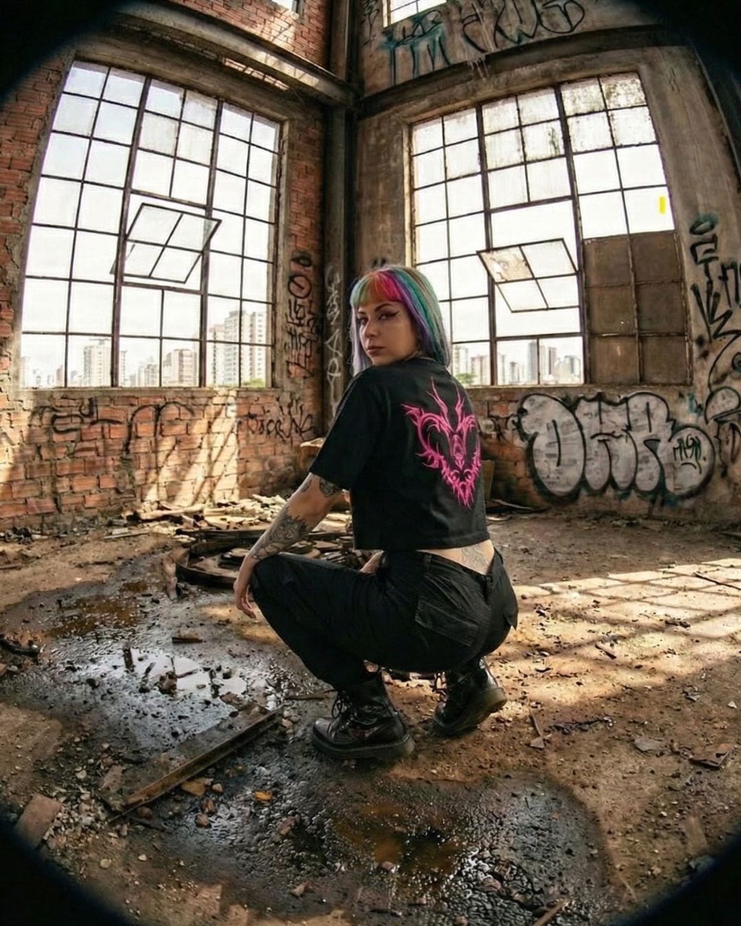 Visualização do design e costura Cropped V2